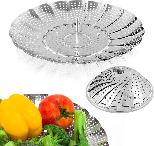 🌱 Healthy Cooking Made Easy – Collapsible Vegetable Steamer for All Pots 🥦🛋️